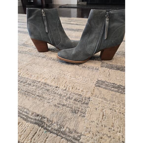 Sam Edelman Gray Suede Ankle Boots Size 10 - Picture 1 of 8